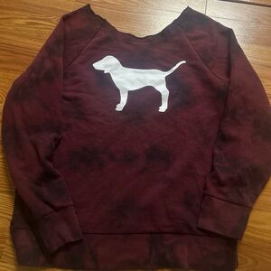 Victoria secret pink tie dye sweatshirt pullover raw hem slouchy sweatshirt